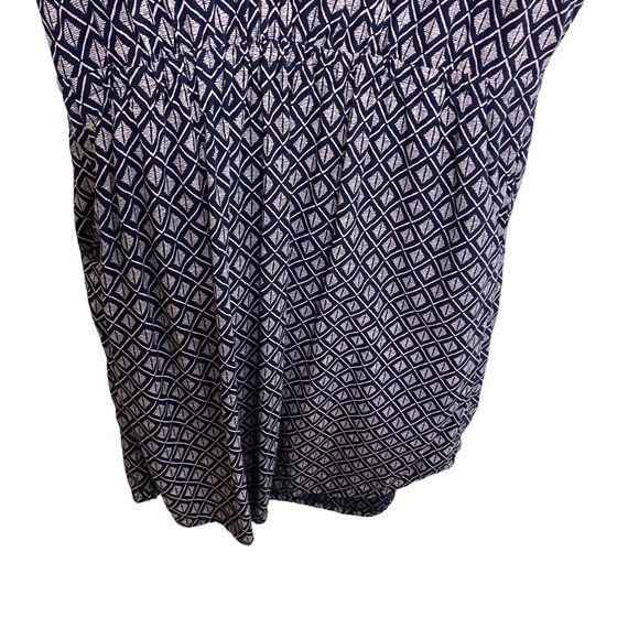 Lucky Brand Diamond Pattern Tunic Mini Dress Blue Cotton Boho Size XS - Picture 3 of 7